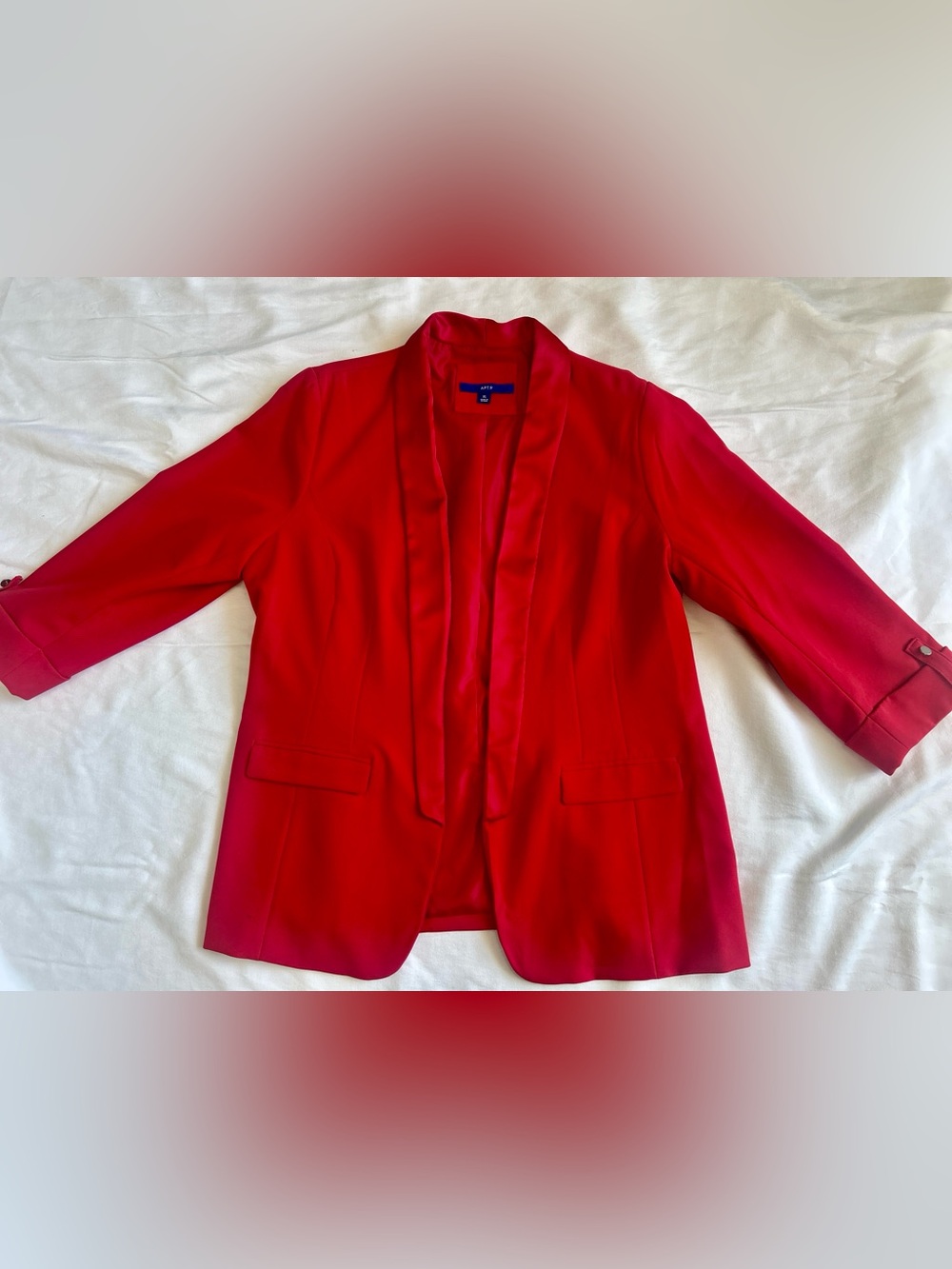 Apt. 9 Women's Red Open-Front Blazer